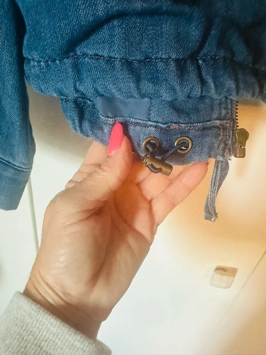 Democracy Dark Blue Denim Dress Jacket with Stand Collar - Picture 8 of 9